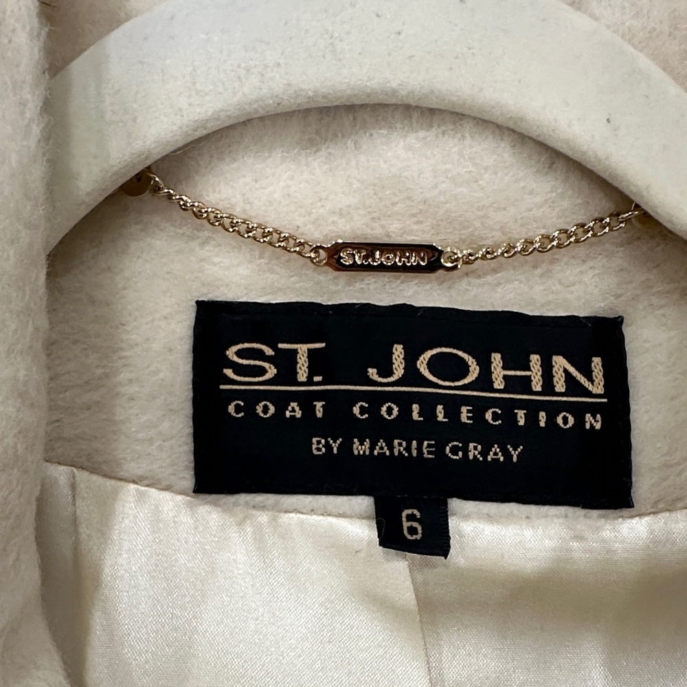 Authentic St. John long Cream Wool coat